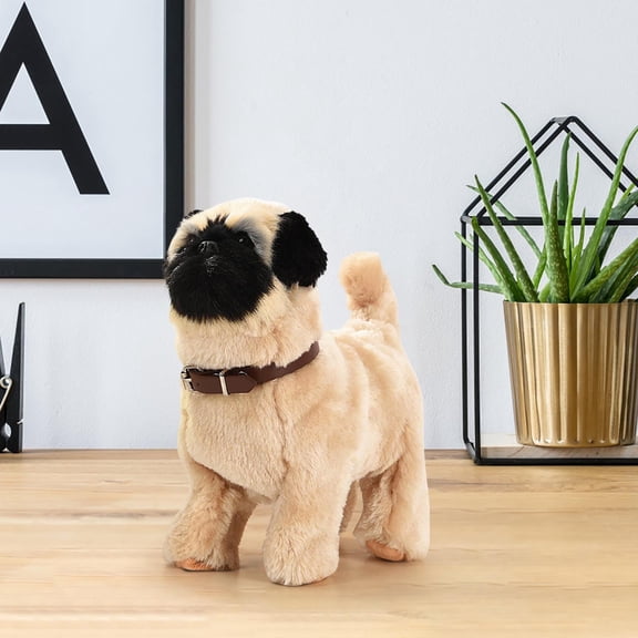 LEFTHIGH Home Simulated Dog Toy Can Walk Bark Wag Tail and Has Music Interactive Pet Dog Sensing Toy Soft Plush for Kids with Induction Apartment Essentials