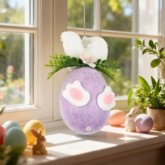 LEFTHIGH Home Simulated Easter Egg Decorative Hanging Ornaments Plastic Holiday Party Decor for Doors Walls Windows 12x9x5cm Multicolor Assorted Home