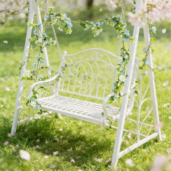 LEFTHIGH Home Simulated Vines with Flowers and Leaves, Indoor Ceiling Decoration Flower Strip, Artificial Ivy for Duct Wrapping, 82.68in