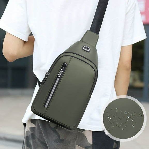 LEFTHIGH Home Small Sling Bag Chest Shoulder Water T Sling Purse Strap Travel Bag for Men Women Boys with Earphone Hole Home Decor