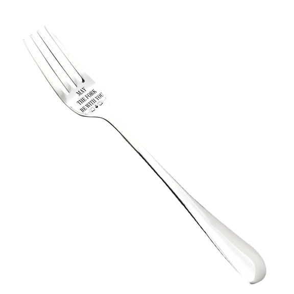 LEFTHIGH Home Stainless Steel Dinner Fork Valentine's Day Gift Engraved Message for Husband Wife Partner Family 21cm Length Cute Stuff