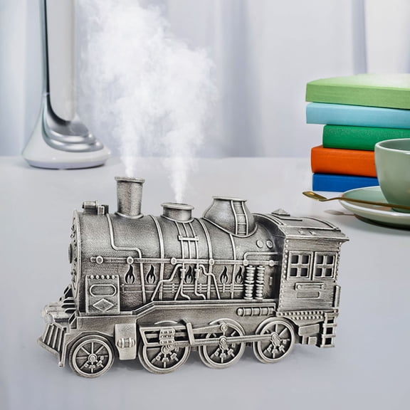 LEFTHIGH Home Train Humidifier Cool Mist Diffuser 300ml Capacity with Dual Outlets 2/8 Hours Timing Function for Bedroom Office Desktop Air Improvement Christmas Gifts