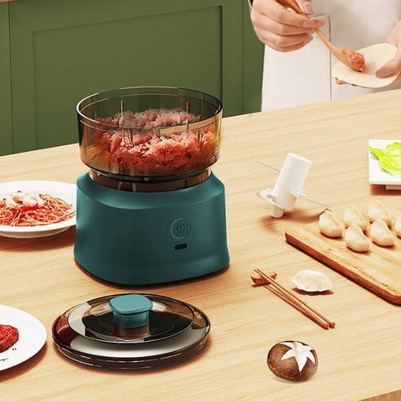 LEFTHIGH Home USB Rechargeable Electric Garlic Chopper Mini Food Processor Vegetable Masher Mincer for Onions Meat Spices 350ml Capacity Wireless 45W Decor
