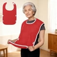 thumbnail image 1 of LEFTHIGH Home Waterproof Adult Feeding Bib with Adjustable Straps and Pocket Polyester Fabric for Elderly Care Meal Assistance Rehabilitation 75x45cm Gray White Red Blue Decor, 1 of 6