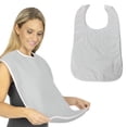 thumbnail image 1 of LEFTHIGH Home Waterproof Adult Feeding Bib with Adjustable Straps Polyester Fabric for Elderly Care Meal Assistance Rehabilitation 75x45cm Gray White Red Blue Room Decor, 1 of 6