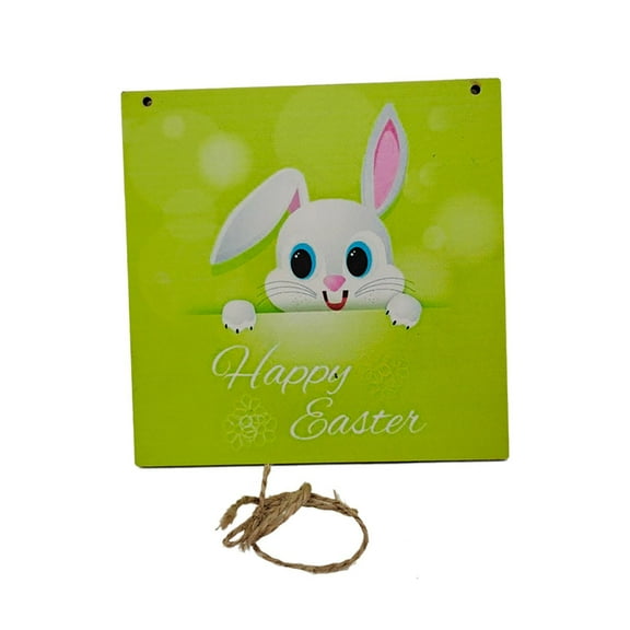 LEFTHIGH Home Wooden Easter Hanging Tag Decoration with Rope Hand-Crafted Natural Wood Cutout for Party Home Office Decor Craft Gift 15x15cm Home Decor
