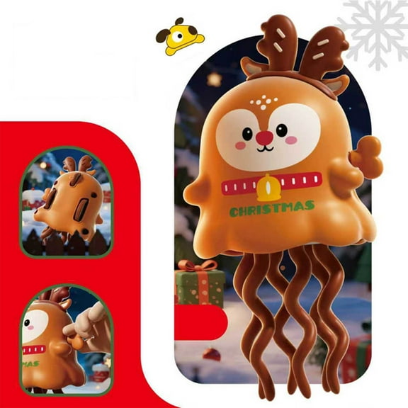 LEFTHIGH Toys Games Christmas - Themed Wind - Up Dancing Octopuses Toy with Santa Reindeer - Crawls Dances Ideal for Kids Stress Relief Play Kitchen