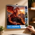 thumbnail image 1 of LEFXSMR 2027 Desk Calendar, 8.27"x8.27" Dragon Spiral Bound Decorative 12-Month Planner Desk Calendar, Calendar for Study Office Home Decor Gifting, 1 of 7