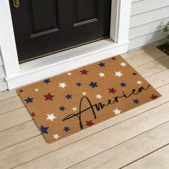 LEFXSMR 4th of July Door Mat, Extra Thicked Outdoor Rug with Independence Day Design, 4th of July Decorations Bathroom Rugs for Entrance, 15.7 x 23.6"