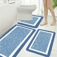 thumbnail image 1 of LEFXSMR Bathroom Rug Set, 3 Set Soft Absorbent Bathroom Rugs, Quick Dry Non-slip Bath Mat for Tub Shower, Blue, 1 of 9