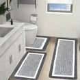 thumbnail image 1 of LEFXSMR Bathroom Rug Set, 3 Set Soft Absorbent Bathroom Rugs, Quick Dry Non-slip Bath Mat for Tub Shower, Gray, 1 of 9