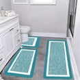 thumbnail image 1 of LEFXSMR Bathroom Rug Set, 3 Set Soft Absorbent Bathroom Rugs, Quick Dry Non-slip Bath Mat for Tub Shower, Green, 1 of 8