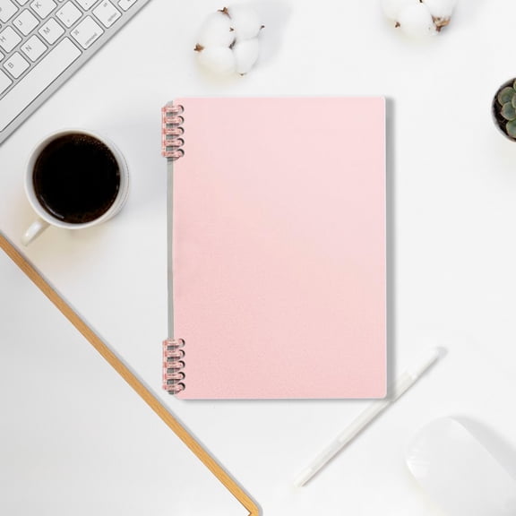 LEFXSMR Binder Notebook, Refillable Slim Ring Loose-Leaf Notebook, Detachable B5 Binders for College Ruled Journal & Office Supplies, Pink