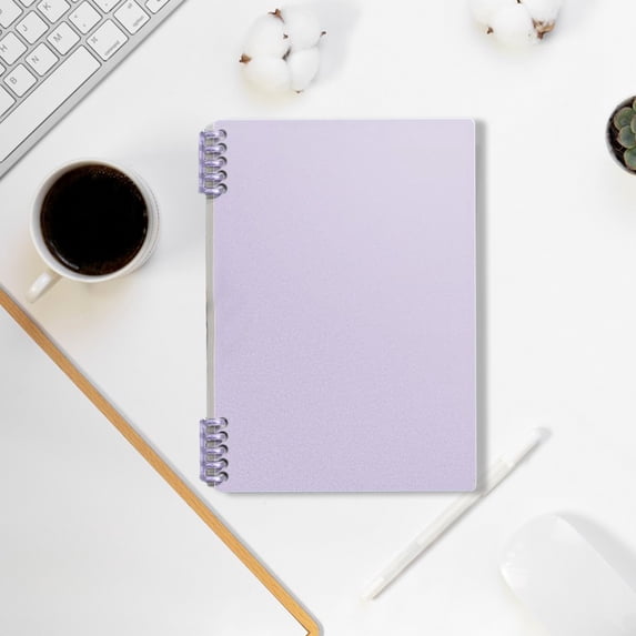 LEFXSMR Binder Notebook, Refillable Slim Ring Loose-Leaf Notebook, Detachable B5 Binders for College Ruled Journal & Office Supplies, Purple