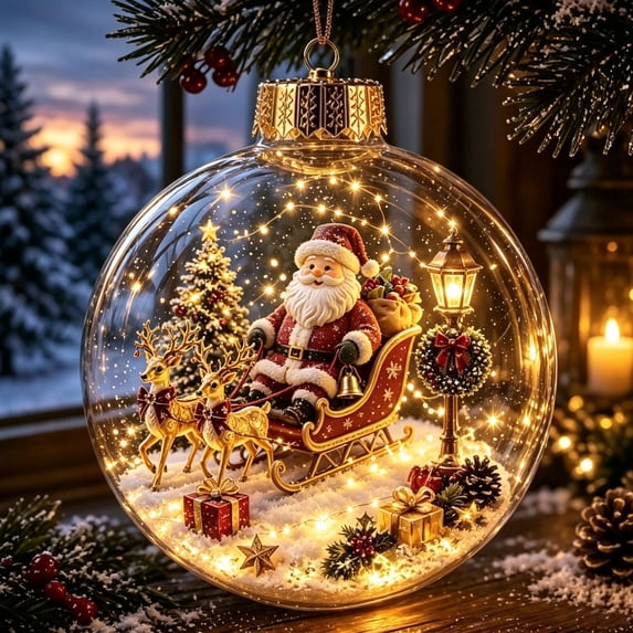 LEFXSMR Christmas Balls, 3.1" Miniature Scene Christmas Ball Ornaments, Shatterproof Christmas Hanging Decorations for Xmas tree Mantel Display Rack