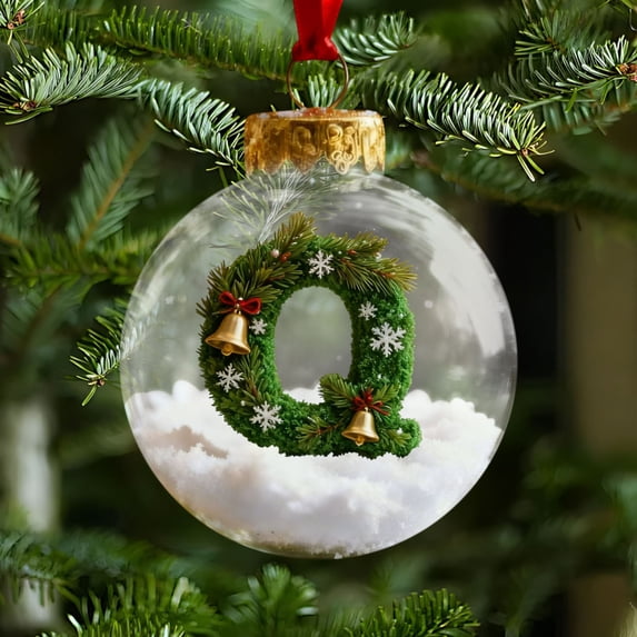 LEFXSMR Christmas Balls, 3.1" Shatterproof Festive Christmas Ball Ornaments, Christmas Letter Ornaments for Xtmas Tree Home Holiday Decor