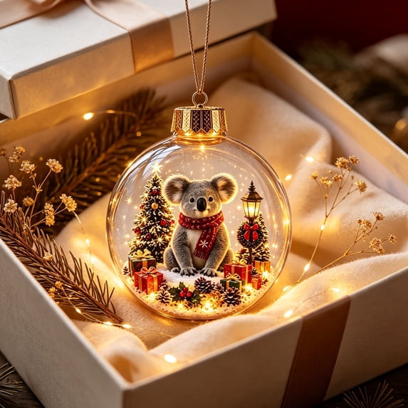 LEFXSMR Christmas Balls, 3.1" Shatterproof Cute Winter Wildlife Christmas Ball Ornaments, Christmas Tree Decorations for Home Holiday Decor