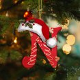 thumbnail image 1 of LEFXSMR Christmas Initial Ornaments, Red Letter Ornaments with Santa Hat, Letters Christmas Tree Decorations for Christmas Tree Party Supplies, 1 of 2
