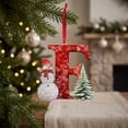 thumbnail image 1 of LEFXSMR Christmas Letter Ornaments, 3.54" Snowman Red Alphabet Initial Ornaments, Letters Christmas Tree Decorations Party Gifts DIY Decor, 1 of 5