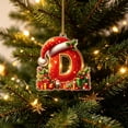 thumbnail image 1 of LEFXSMR Christmas Letter Ornaments, Red Initial Ornaments with Santa Hat Gift, Letters Christmas Decorations for Christmas Tree Party Supplies, D, 1 of 2