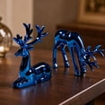 thumbnail image 1 of LEFXSMR Christmas Reindeer Decor, 2pcs Electroplated Deer Figurine, Reindeer Christmas Decorations Indoor for Mantel Tabletop Storefront Window, 1 of 7
