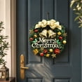 thumbnail image 1 of LEFXSMR Christmas Wreaths for Front Door, 12" Christmas Wreath with Bells Bow Balls, Christmas Decorations for Porch Window Mantel Home Winter Holiday, 1 of 6
