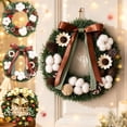 thumbnail image 1 of LEFXSMR Christmas Wreaths for Front Door, 12" Christmas Wreath with Bow Cotton Pinecone, Christmas Decorations for Porch Window Mantel Home, 1 of 9