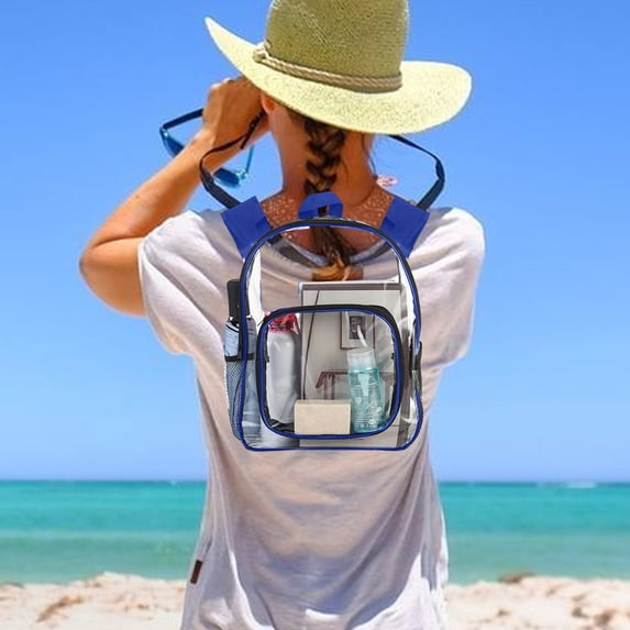 LEFXSMR Clear Backpack, Back to School Waterproof Clear Bag, PVC Transparent Backpack for Women & Men Sports Activities & Concert Festival