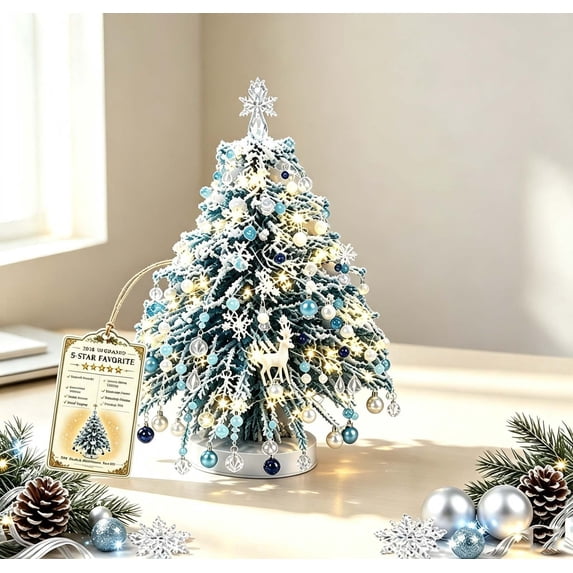 LEFXSMR DIY Beaded Christmas Tree Kit, Handmade Crystal Craft Kits for Kids Adults, Colorful Beads Xmas Tree Set Christmas Decorations
