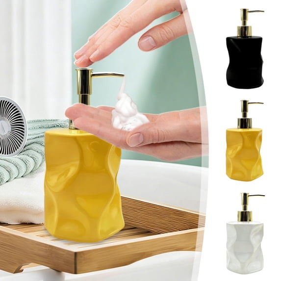 LEFXSMR Glass Soap Dispenser, Dish & Hand Soap Dispenser Bathroom, Liquid Storage Pump Bottle for Bathroom Kitchen, White