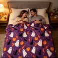 thumbnail image 1 of LEFXSMR Halloween Blanket Fleece Fall Throw Blanket for Couch Ghost & Pumpkin-themed Halloween Decoration for Home Holiday Sofa Bed, 70.86x78.74", 1 of 8