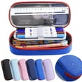 thumbnail image 1 of LEFXSMR Pencil Case, Large Capacity Pencil Pouch with Zipper, Multipurpose Waterproof Sturdy Pen Box for Offices Supplies, Blue, 1 of 9