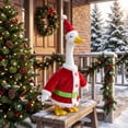 thumbnail image 1 of LEFXSMR Porch Goose Christmas Outfits, Candy Buckle Coat 23" Christmas Goose Outfit with Hat, Christmas Decorations for Lawn Gooses Statue, 1 of 8