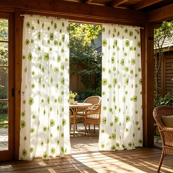 LEFXSMR Sheer Curtains, Soft Semitransparent Living Room Curtains, Breathable Voile Curtains for Living Room & Bedroom, 39.37x78.74" Green
