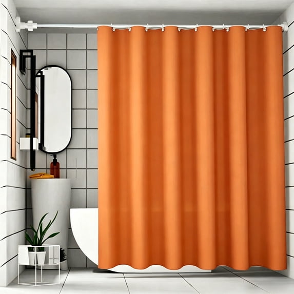 LEFXSMR Shower Curtain, 70.87"x70.87" Waterproof Plastic Shower Curtains for Bathroom, Shower Curtain Liner for Shower Gym Hotel Bathtub, Orange