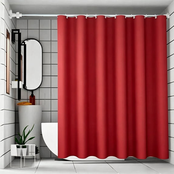 LEFXSMR Shower Curtain, 70.87"x70.87" Waterproof Plastic Shower Curtains for Bathroom, Shower Curtain Liner for Shower Gym Hotel Bathtub, Red