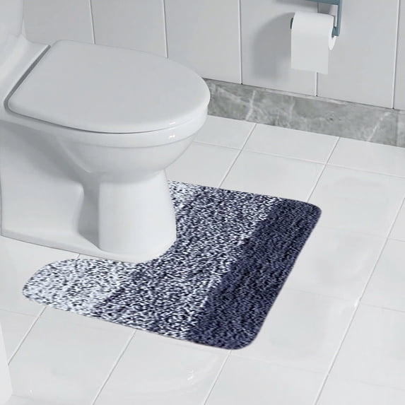 LEFXSMR U-shaped Bathroom Rugs, Soft Absorbent Microfiber Toilet Bath Mat, Non-slip Bathroom Mat with Rubber Backing, Gray, 19.6"x15.7"