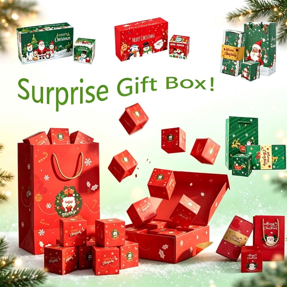 LEFXSMR Surprise Gift Box Explosion for Money, New Bouncing Christmas Gift Boxes Set with Confetti, Folding Gift Explosion Box for Xmas Gift