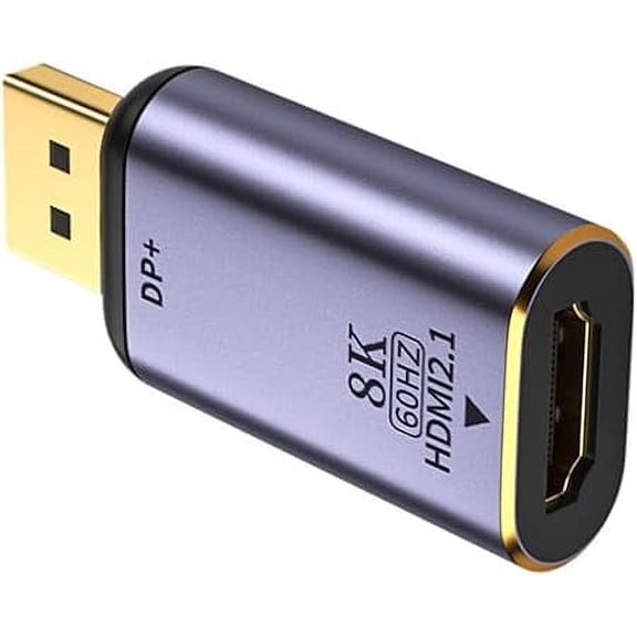 THE LEGACY 8K DisplayPort to HDMI Adapter, Supports 8K@60Hz, 4K@120Hz, Aluminium Shell Unidirectional DP Input(Device) to HDMI Output (Display) Converter for PC Laptop Monitor TV 1