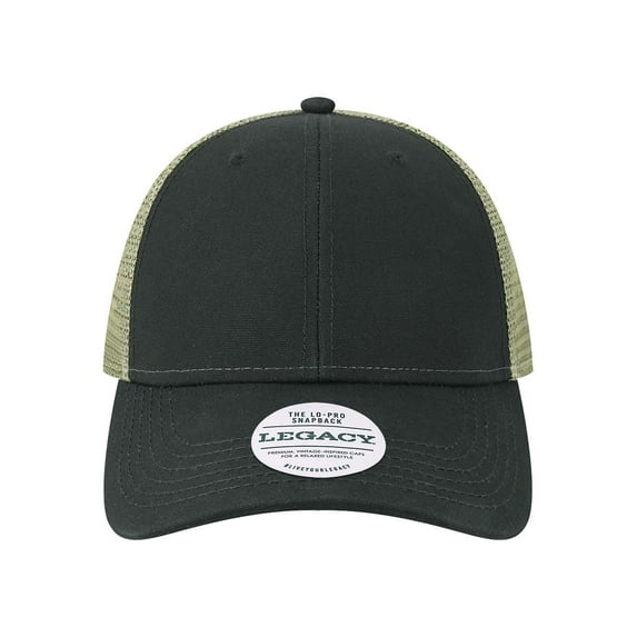 LEGACY - Lo-Pro Snapback Trucker Cap - LPS - Black/ Light Olive - Size: Adjustable