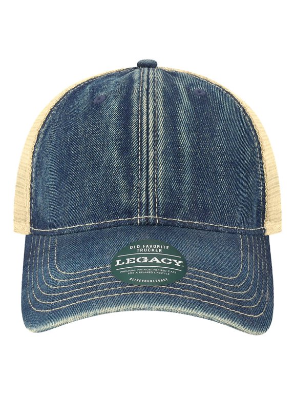 Old Favorite Trucker Cap, Adjustable, Blue_Denim-Khaki