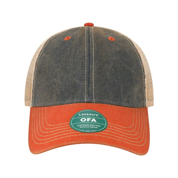 LEGACY - Old Favorite Trucker Cap - OFA - Navy/ Orange/ Khaki - Size: Adjustable