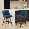 thumbnail image 1 of LEGAHOME Bar Stools Set of 2, 26” Swivel Counter Height Bar Stools with Soft Foam and Steel Spring Core, Modern Bar Stools with Wood Legs for Kitchen Island, Bar, Dining Room, Blue, 1 of 9