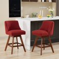 thumbnail image 1 of LEGAHOME Bar Stools Set of 2, 26” Swivel Counter Height Bar Stools with Soft Foam and Steel Spring Core, Modern Bar Stools with Wood Legs for Kitchen Island, Bar, Dining Room, Wine Red, 1 of 9