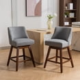 thumbnail image 1 of LEGAHOME Bar Stools Set of 2, 26” Swivel Counter Height Bar Stools with Soft Foam and Steel Spring Core, Modern Bar Stools with Wood Legs for Kitchen Island, Bar, Dining Room, Gray, 1 of 9