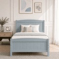 thumbnail image 1 of PAPROOS Gray Wooden Twin Platform Bed Frame with Headboard, Twin Size Bed Frame, No Box Spring Needed, 1 of 7