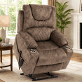 thumbnail image 1 of Lift Recliner for Elderly, LEGAHOME Electric Power Lift Chair with Heated and Massage, 26" Oversized Velvet Recliner Chair with Cup Holders & Side Pockets up 400 lbs, Brown, 1 of 15