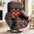 thumbnail image 1 of Lift Recliner Chair, LEGAHOME Electric Power Lift Recliner for Elderly with Heat Therapy and Massage, Oversized PU Leather Recliner Chair with 23" Wide Seat，Cup Holders, USB Port, Black & Brown, 1 of 10