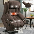 thumbnail image 1 of LEGAHOME Lift Recliner, Electric Power Recliner Chair with Heat Therapy and Massage, Fabric Lift Chair with Cup Holders, USB Port and Side Pocket, Wide Seat Recliner Sofa for Big and Tall, Brown, 1 of 11