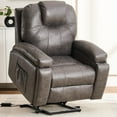 thumbnail image 1 of LEGAHOME Lift Recliner, Electric Power Recliner Chair with Massage Function, PU Leather Lift Chair with Cup Holders and Side Pocket, Wide Seat Recliner Sofa for Elderly, Gray, 1 of 12